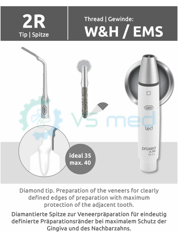 Άκρο 2R (σπείρωμα W&H/EMS) με εναλλάκτη άκρων